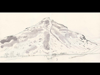 Iceland drawing iceland ink mountain pencil sketchbook volcano