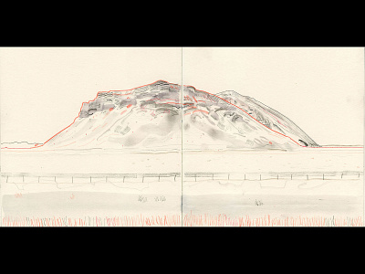 Iceland drawing iceland illustration ink mountain pencil sketchbook volcano