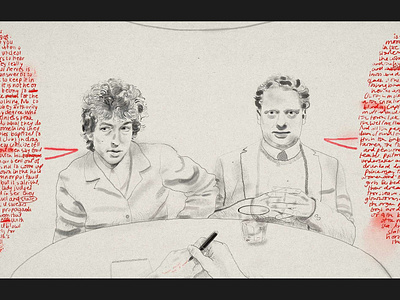 Dylan and Dylan bob dylan conceptual art derek bacon drawing dylan thomas illustration literature music poetry