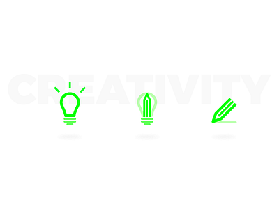 Creativity - part 1 creativity green icons neon outline saturated stroke stuff