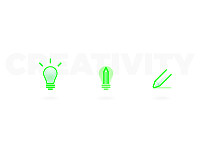 Creativity - part 2 creativity green icons neon outline saturated stroke stuff
