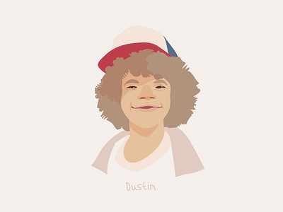 Dustin character illustration portrait stranger things vector