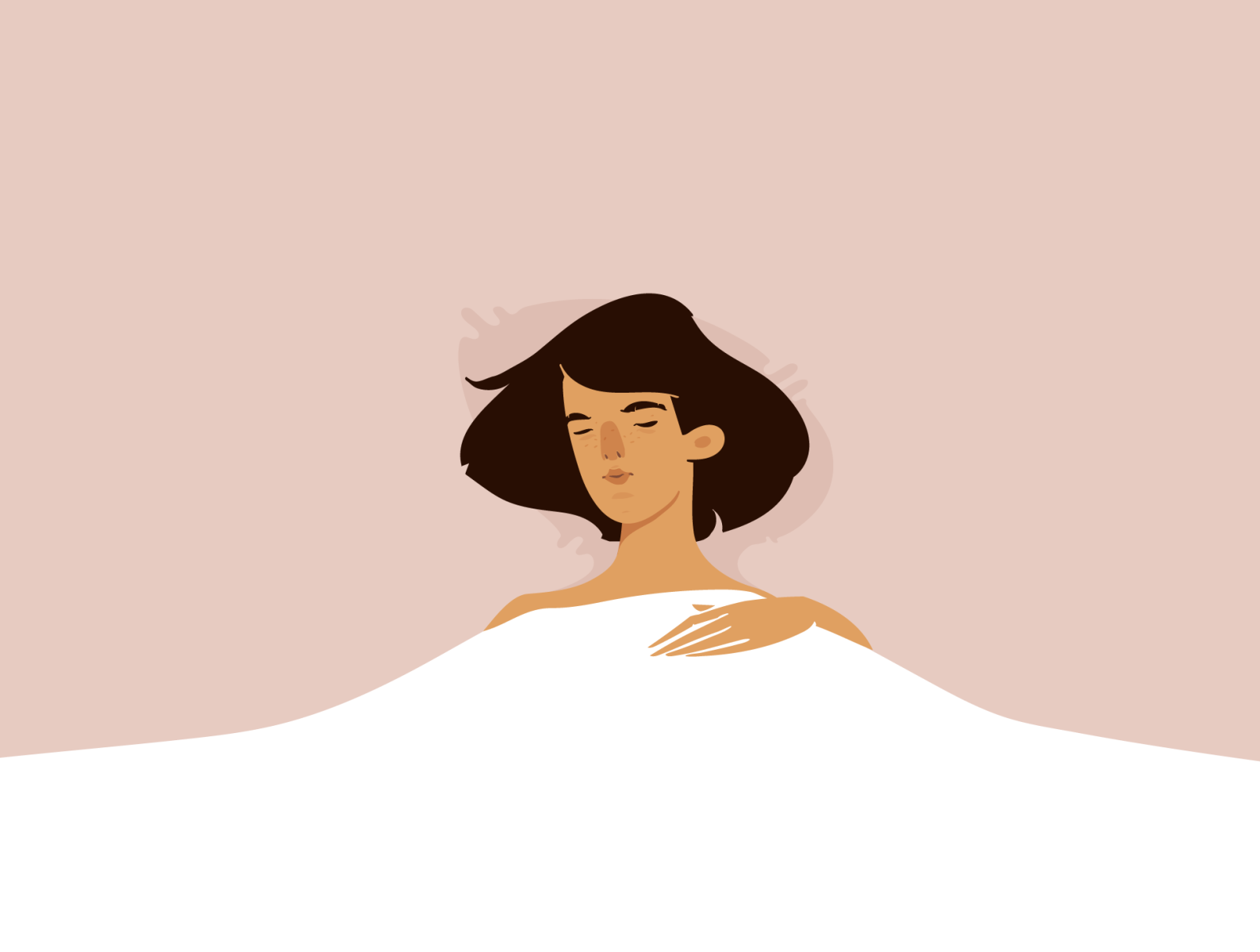 Sweet dream character illustration nude portrait vector woman