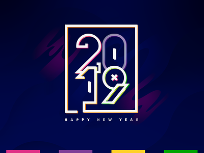 Happy New Year Dribbblers! 2019 design design art illustration logo logo a day typography