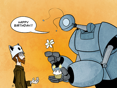 Happy Birthdaybot happy birthday robot yeti hat