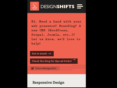 designshifts.com (mobile version) mobile psd website redesign