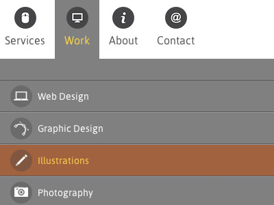 Portfolio (mobile version) design icons layout responsive