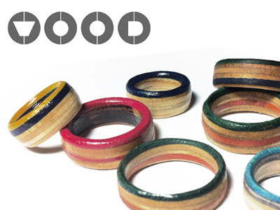 WOOD Skateboard Rings Logo 2