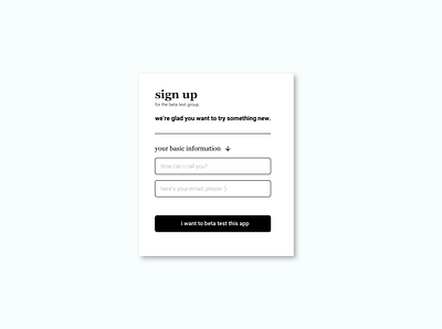 Sign up! experience signup systems ui uidesign