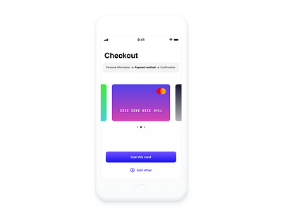 Checkout! app design checkout credit card ios purple ui