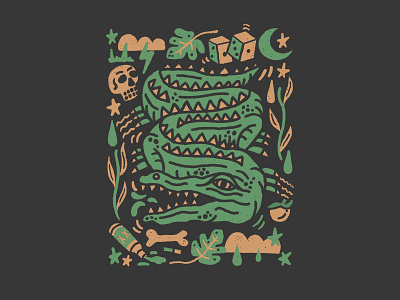 A Night In Allapattah - Alligator Illustration