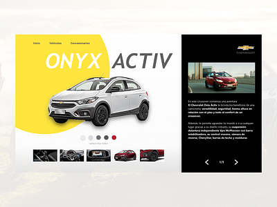 Chevrolet onix activ mini site car cars chevrolet minimalist site site design ui ui design uix web webdesign website yellow