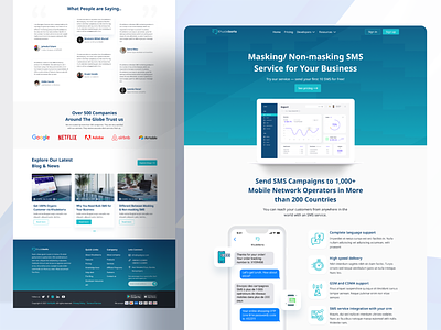 Masking Non-masking SMS Service Website figma design product design service website sms website templates ui ui design user experience user inteface ux ux design web ui design