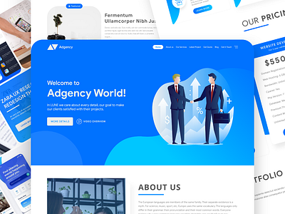 Adgency Web Template User Interface Design adgency agency agency landing page agency template agency website template design ui user experience user inteface ux web templates website design