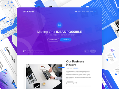 Ideabizz Business Template Ui Design agency business business template design illustration template template design typography ui uidesign user experience user inteface user interaction user interface design ux web templates website design