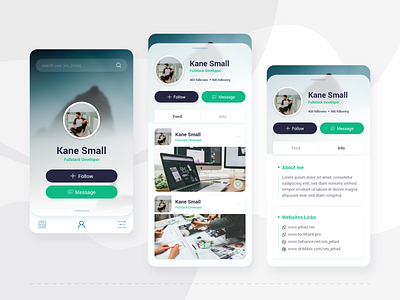 Social Profile APP UI Design app app design product design profile profile page social social app social media ui ui design user experience userinterface ux ux design