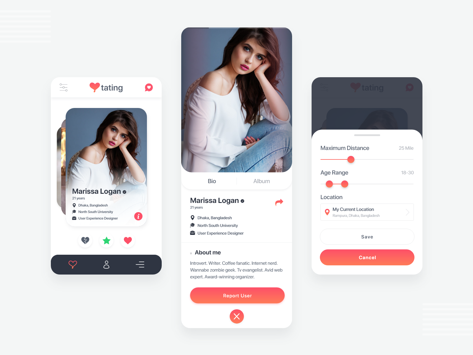 Dating App Concept by Jahedul Islam on Dribbble