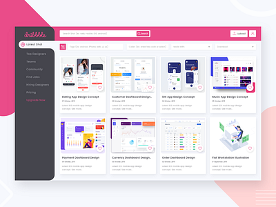 Dribbble Website Redesign Concept adobe xd app design design dribbble dribbble redesign dribbble shots dribbble website redesign concept template design ui user experience user inteface ux ux design website design website redesign