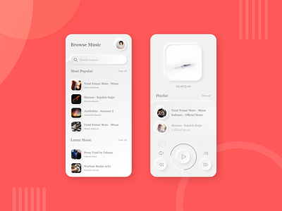 Skeuomorphism Music App adobe xd app concept app design music music app music player ui ui design user experience user inteface ux ux design