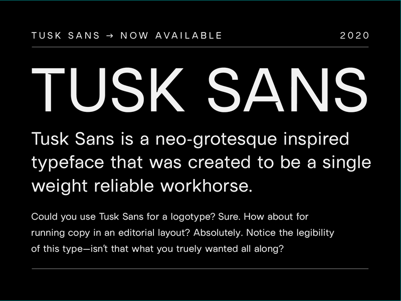 Tusk Sans customtype font grotesque lettters neogrotesque sans sansserif tusk tusk sans typeface typography