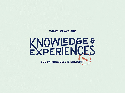 Knowledge & Experiences illustration lettering typography