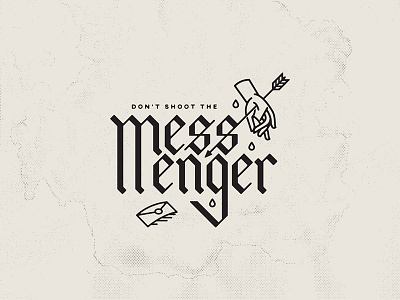 Messenger illustration lettering typography