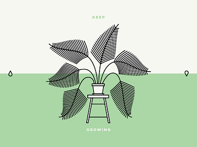 Keep Growing illustration lettering logo design monoweight illustration typography