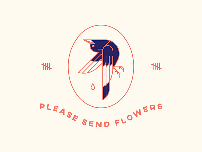 Please Send Flowers illustration lettering logo design monoweight illustration typography