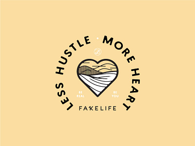 Less Hustle. More Heart. illustration lettering logo design monoweight illustration typography
