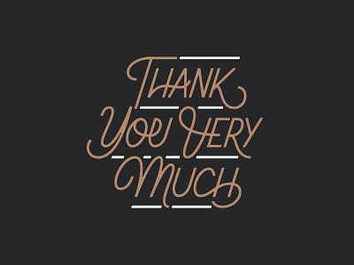 Thank You Very Much illustration lettering logo design monoweight illustration typography