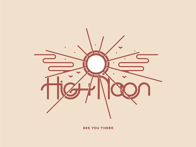 High Noon illustration lettering logo design monoweight illustration typography