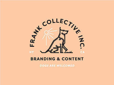 Dogs are Welcomed branding agency dogs illustration logo design monoweight illustration typography