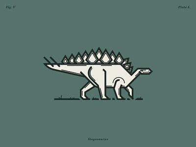 The Stegosaurus custom type lettering logo design monoweight illustration typography
