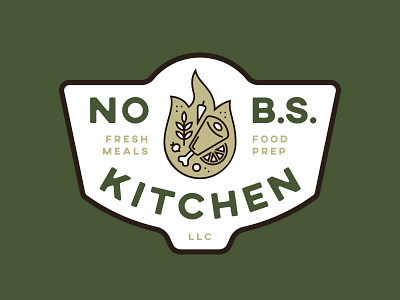 No B.S. Kitchen custom type lettering logo design monoweight illustration typography