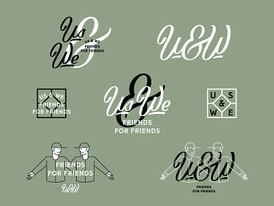 Us & We custom type dribbble lettering logo design logo system monoweight illustration typography