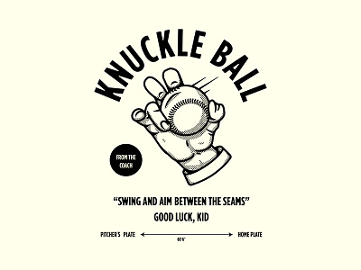 Knuckle Ball custom type dribbble lettering logo design monoweight illustration typography
