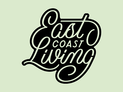 East Coast Living custom type dribbble lettering logo design monoweight illustration typography