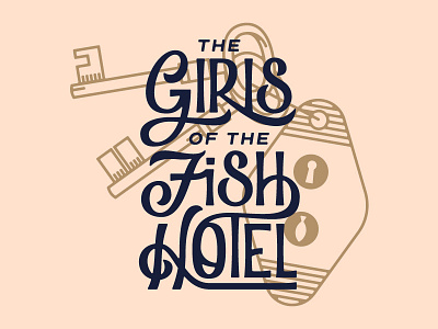Fish Hotel Type Lockup branding custom lettering illustration line illustration logo design logo system typography
