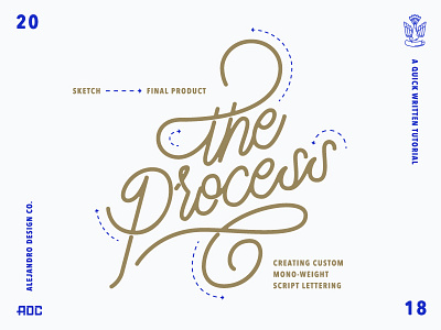 The Process custom type dribbble lettering logo design monoweight illustration tutorial typography written tutorial