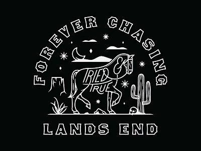 Forever Chasing Lands End art direction badge design custom type dribbble illustration lettering monoweight illustration typography