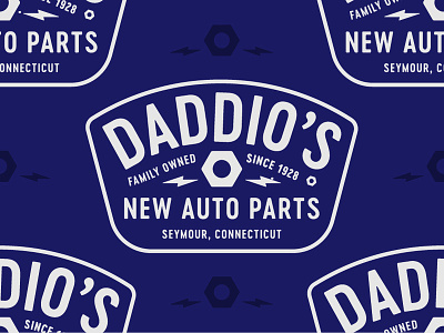 Daddios New Auto Parts apparel design auto parts badge design car shop daddios frank collective shirt design typography