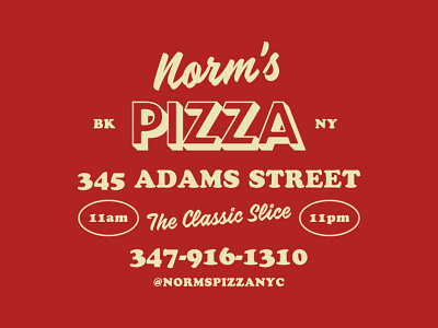 Norm's Pizza - Type Lockup cooperblack crowncreative identity design logo logo design logo system norms normspizza typelockup typography