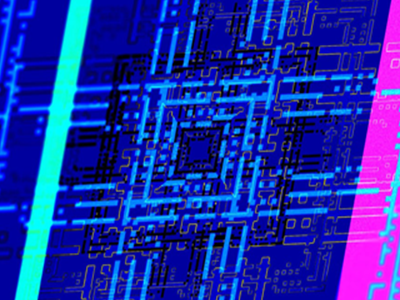 Circuit:Cosmos art direction blue color design geometric neon pattern pink