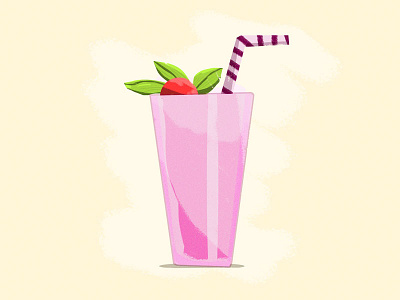 Smoothie Time! art direction colors fruit graphic design illustration magenta milkshake pink smoothie yellow