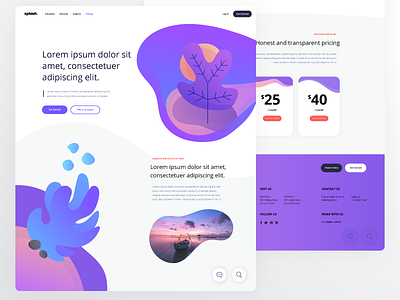 Splash UI blob gradients illustrator landing page purple ui