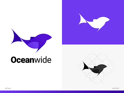 Oceanwide logo fish fish logo illustrator cc 2019 logo ui