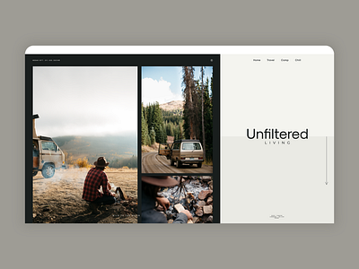 Unfltrd. | Web branding camping clean graphic design landing living minimalistic nature nikola obradovic design page layout photo product design trees typography ui uiux ux web app web designer woods