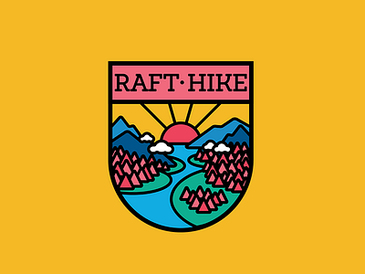 Raft & Hike emblem logo nature nikola obradovic design oldschool outdoors patch