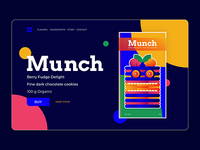 Munch | Product page app branding character design chocolate food freelancer graphicdesign hero image illustration mobile nikola obradovic design ondsn page design playoff product design ui uiux vector web webdesign