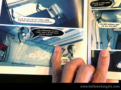 Page 4 character comics comics panel concept cyberpunk design graphicnovel handdrawn illustration mech pagelayout print
